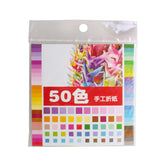 Origami Paper 50 Sheets – 15x15cm Square Colored Folding Craft Paper for Kids DIY Art Projects in packaging.
